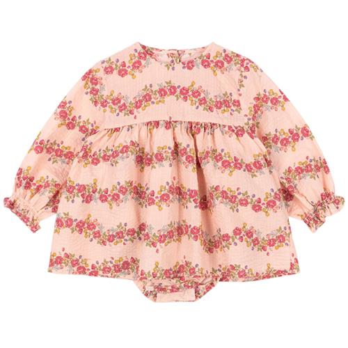 Konges Sløjd GOTS Bella Frill Langærmet Romper Floria Pink 9 months  Lyserød  9 måneder  kvinde