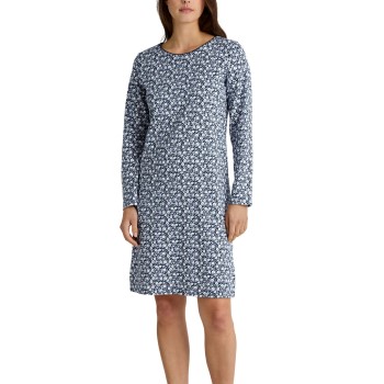 Calida Favourites Sleep Long-Sleeves Nightdress Marineblå bomuld Medium Dame