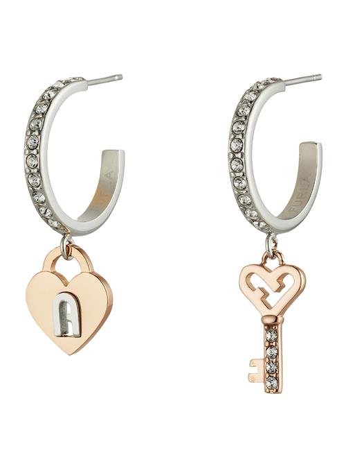 FURLA Øreringe 'Loving Padlock'  rosa guld / sølv / transparent