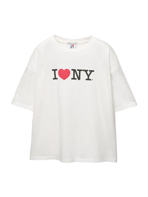 Pull&Bear Shirts 'I LOVE NY'  rød / sort / hvid