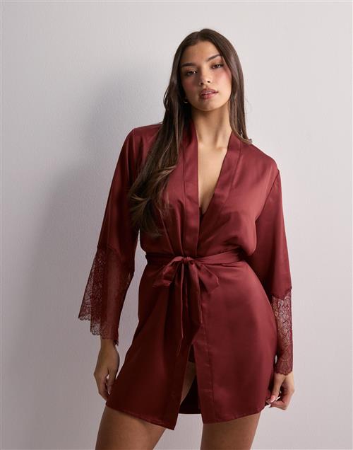 Hunkemöller - Rød - Kimono Satin Lace Camille