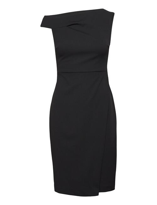 Scuba Crepe Off Shoulder Dress Calvin Klein Black