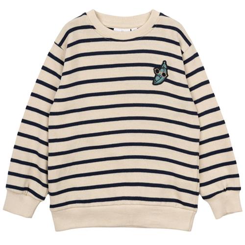 The New Siblings GOTS Nat Sweatshirt Mood Indigo Striped | Marine blå | 86 cm