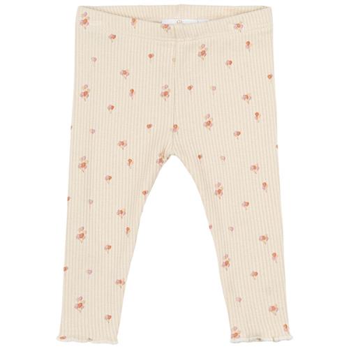 The New Siblings GOTS Noella Rib-leggings White Swan 56 cm  Creme  56 cm  kvinde