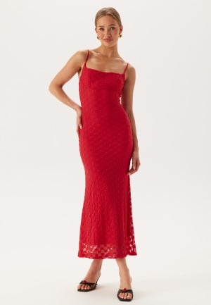 Se Bardot Adoni mesh midi dress 171564 Fire Red 42(UK14) ved Bubbleroom