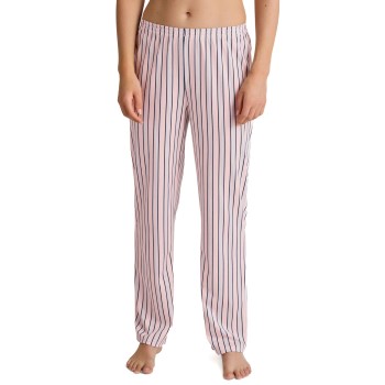 Calida Favourites Sleep Long Pants Rosa stribet bomuld Large Dame