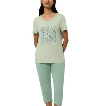 Triumph PK 02 Capri Pyjama Set Grøn bomuld 42 Dame