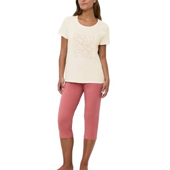 Triumph PK 02 Capri Pyjama Set Rosa/Beige bomuld 40 Dame