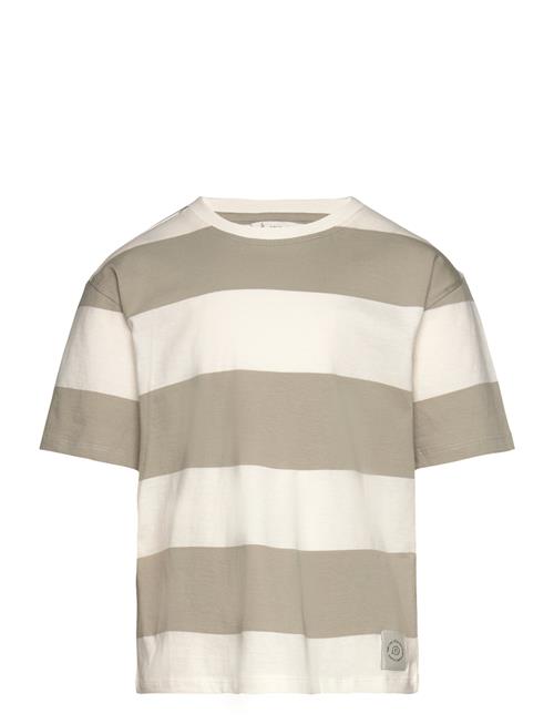 Printed Striped T-Shirt Mango Beige