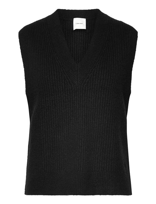 Boucle Rib V-Nk Sweater Vest Calvin Klein Black