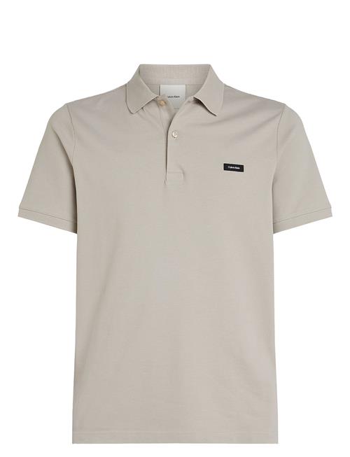 Stretch Pique Slim Button Polo Calvin Klein Grey