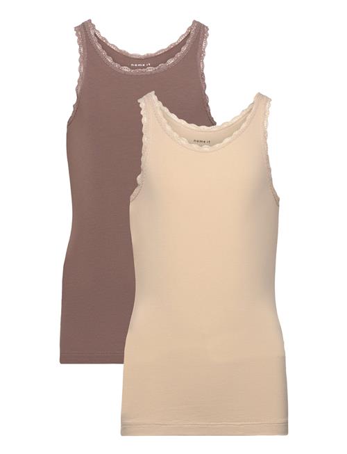 Se Nkftank Top 2P Peyote Lace Noos Name It Beige ved Booztlet