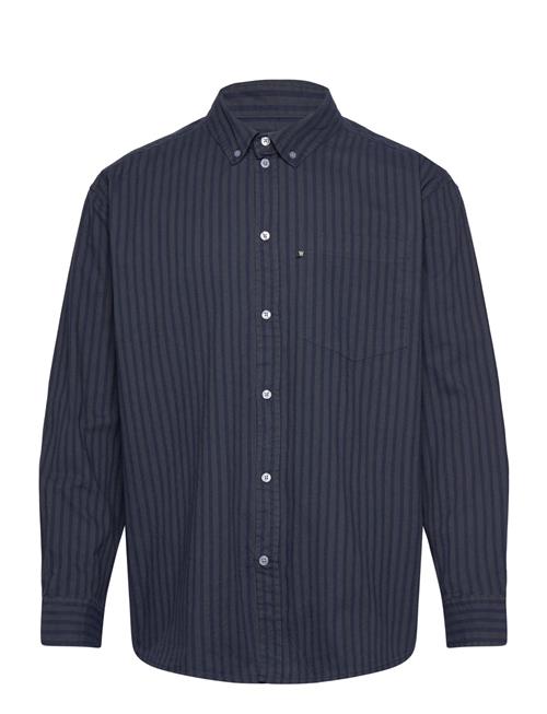 Wwday Striped Aa Embroidery Shirt G DOUBLE A BY W.W. Navy