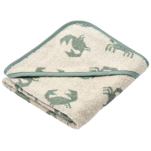 Se Liewood GOTS Alba Babyhåndklæde Med Hætte Crab Sandy One Size      Unisex ved Babyshop