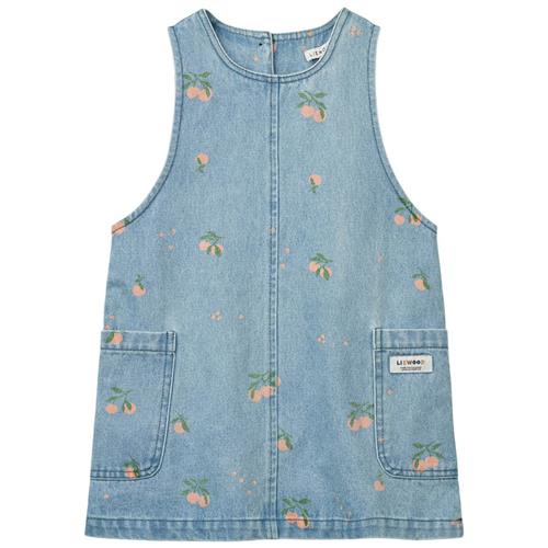Liewood Angelica Kjole Peach Light Blue Denim 92 cm  Blå  92 cm  kvinde