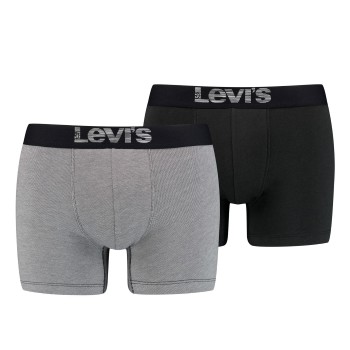 Levis 2P Men Optical Illussion Boxer Brief Grå/Sort bomuld Small Herre