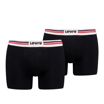 Levis 2P Men Sportswear Logo Boxer Brief Sort bomuld Medium Herre