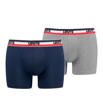 Levis 2P Sportswear Logo Base Boxer Blå/Grå bomuld Small Herre