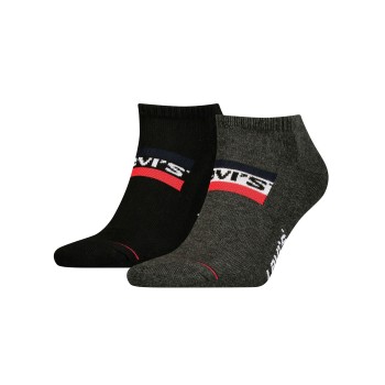 Levis Strømper 2P Sportswear Logo Low Cut Sock Grå/Sort Str 43/46