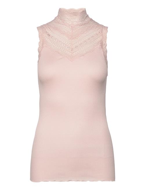 Se Silk Top W/ Lace Rosemunde Pink ved Booztlet