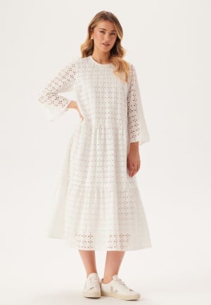 Happy Holly Broderie Anglaise Round Neck Dress White 52/54