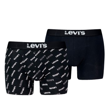 Levis 2P Logo Aop Boxer Brief Sort bomuld Large Herre