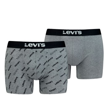 Levis 2P Logo Aop Boxer Brief Grå bomuld Small Herre