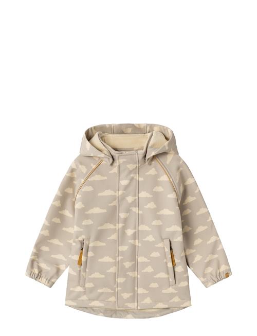 Nmmlaalfa Softshell Jacket Fo Aop Lil Lil'Atelier Beige