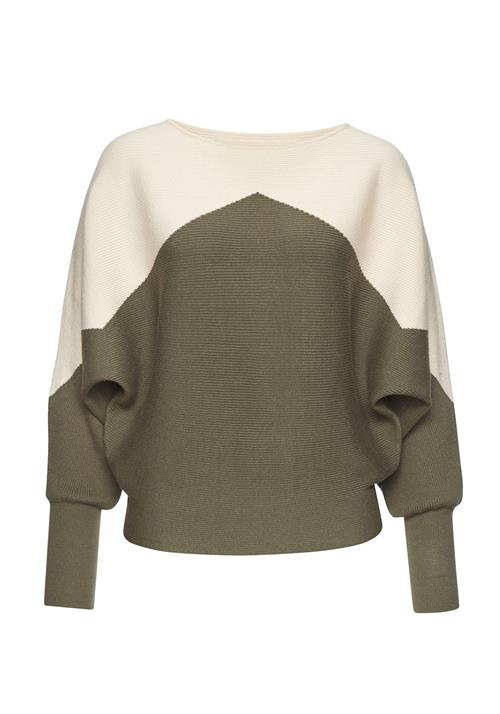 LASCANA Pullover  oliven / uldhvid