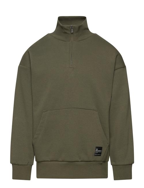 Sweater Halfzip Solid Lindex Khaki