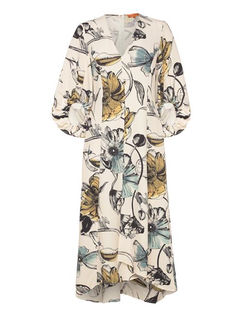 Three-Quarter Sleeve Midi Dress, 22 STINE GOYA Patterned