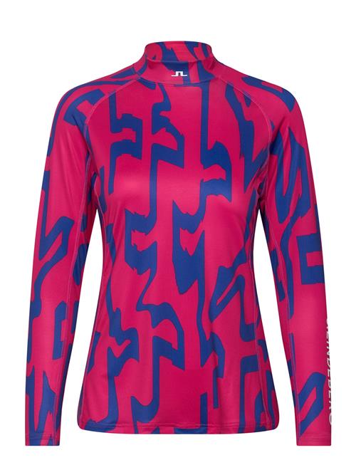 Se Asa Print Soft Compression Top J. Lindeberg Pink ved Booztlet