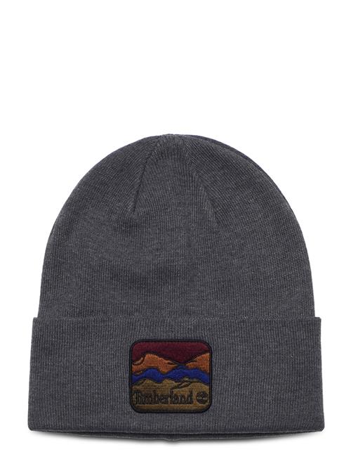 Beanie With Mountain Patch Charcoal Heather Timberland Grey