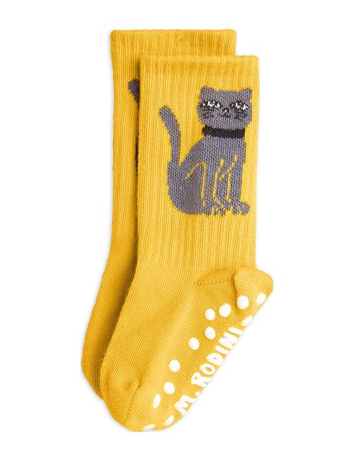 Cat 1-Pack Anti-Slip Socks Mini Rodini Yellow