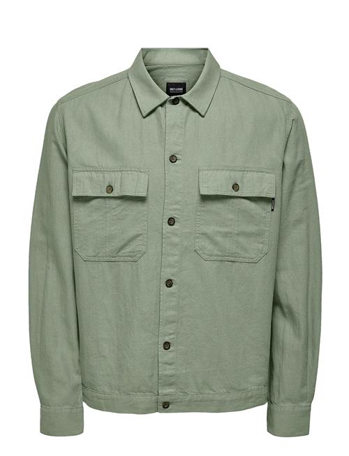 Onskennet Ls Linen Overshirt Noos ONLY & SONS Green