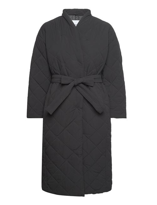 Naria Padded Wrap Coat Minus Black