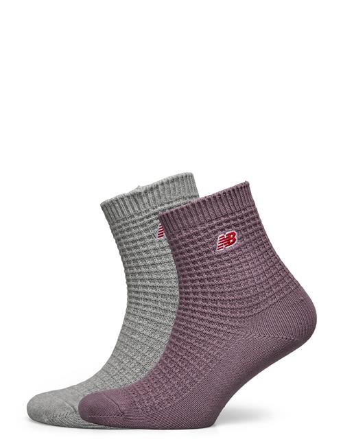 Waffle Knit Ankle Socks 2 Pack New Balance Patterned