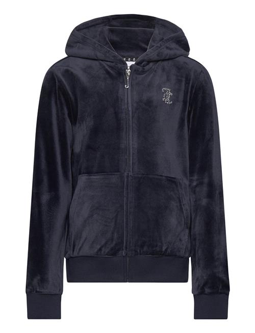 Diamante Zip Through Hoodie Juicy Couture Navy