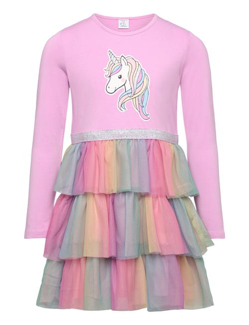 Dress L S Unicorn And Mesh Ski Lindex Pink