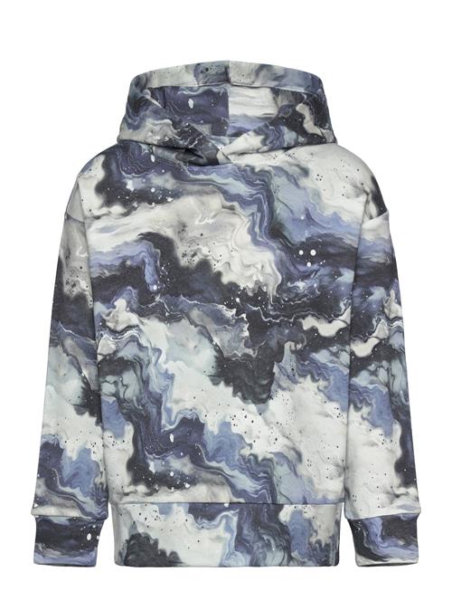 Sweatshirt Hood Aop Minerals Lindex Blue