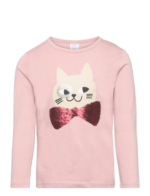 Top L S Placement Print Cat Wi Lindex Pink