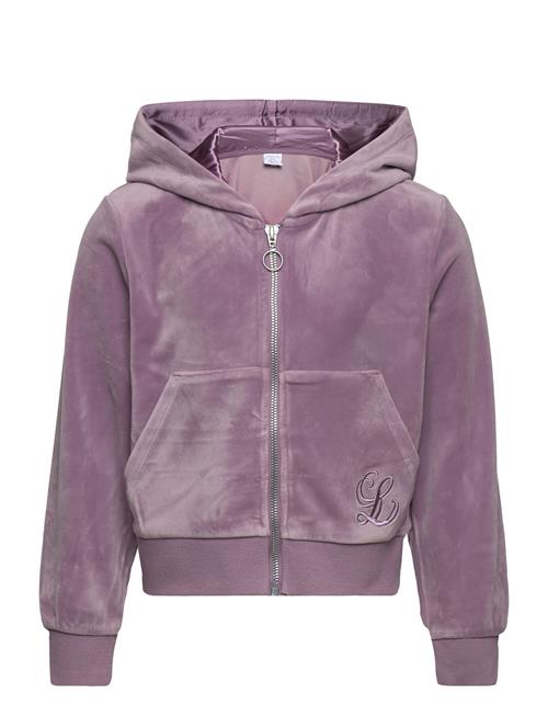 Sweatshirt Velour With Hoodie Lindex Purple