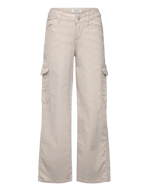 Trousers Twill Washed Wide Leg Lindex Cream