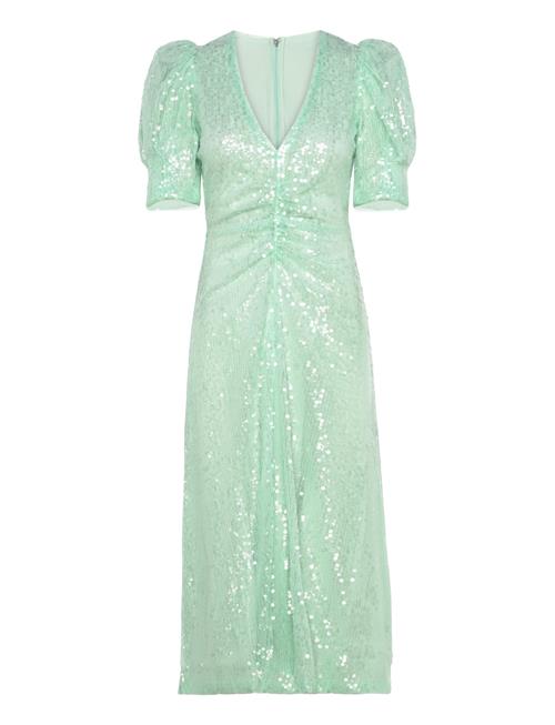 Sequins V-Neck Dress ROTATE Birger Christensen Green