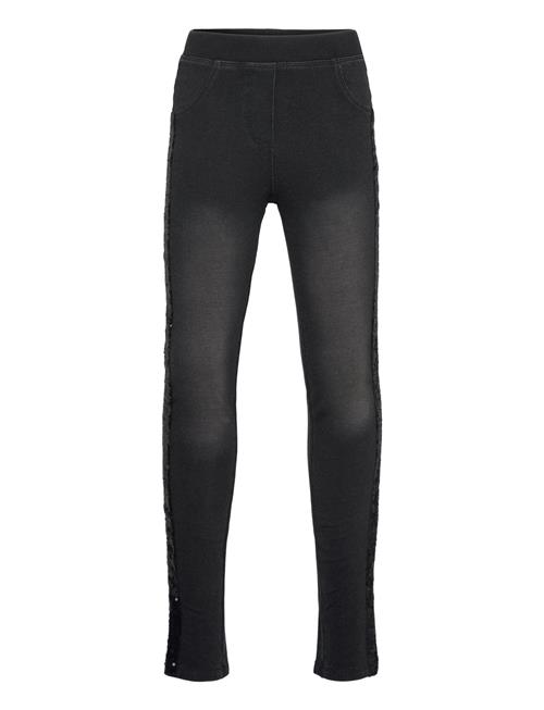 Stretch Denim Trousers For Girl Boboli Black