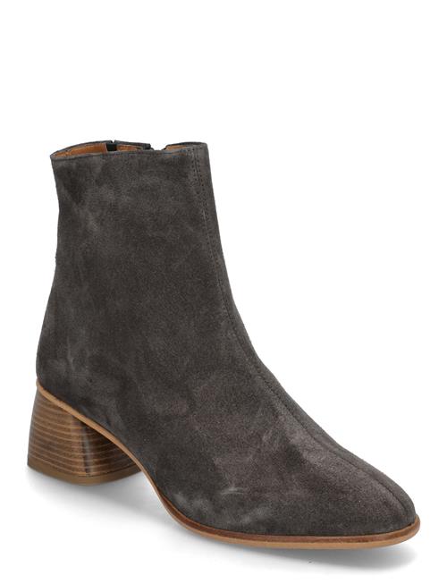 Boots - Block Heel With Zipper ANGULUS Brown