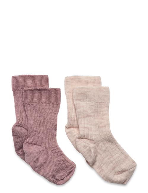 Sock 2 P Wool Knit Lindex Pink