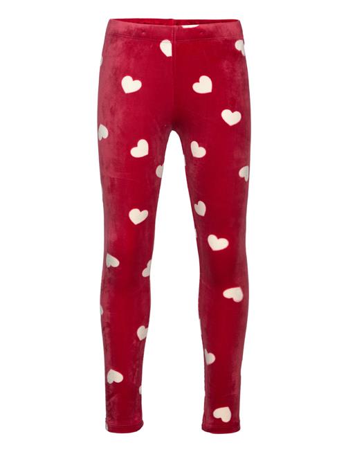 Leggings Velour Aop Hearts Lindex Red