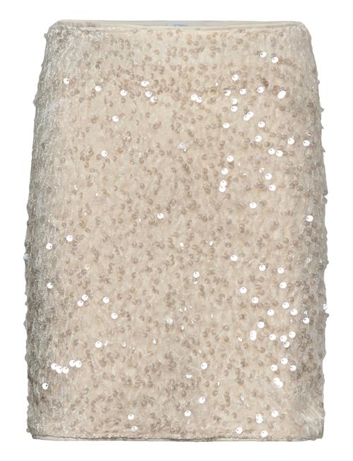 Skirt Sequin Velvet Lindex Beige