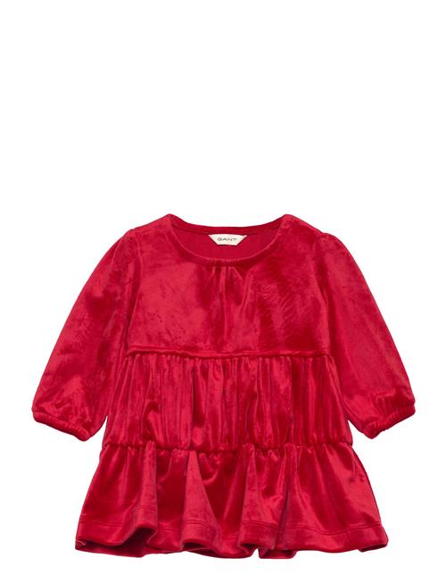 Velour Tiered Dress GANT Red